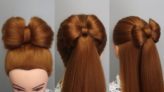3 EASY HAIRSTYLES with BRAIDES BOW for GIRLS 🎀